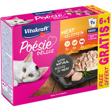 Vitakraft Poésie kapsičky multipack mäsové kura, morka, hovädzie 6 × 85 g + 1 GRATIS